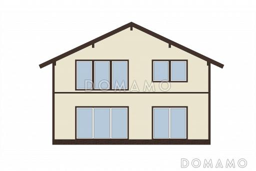 Проект кирпичного дома 10х10 с мансардой / Фасад 3