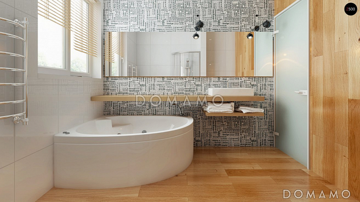 Проект двухэтажного дома из газобетона в стиле модерн, с четырьмя спальнями, кабинетом и гаражом