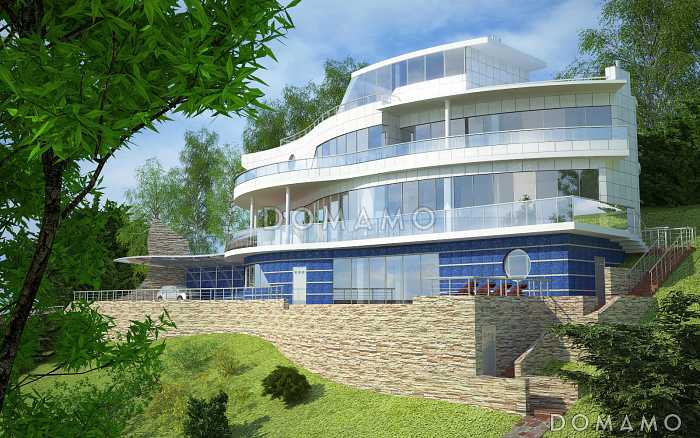 Проект дома современного дома с лифтом