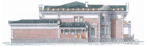 Проект особняка с бассейном / Фасад 4