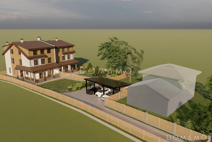 Проект трехэтажного кирпичного дома с пятью спальнями, холодным чердаком и подвалом