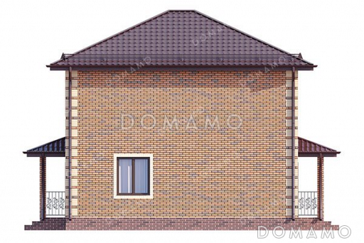 Проект двухэтажного дома с большой гостиной и столовой / Фасад 4