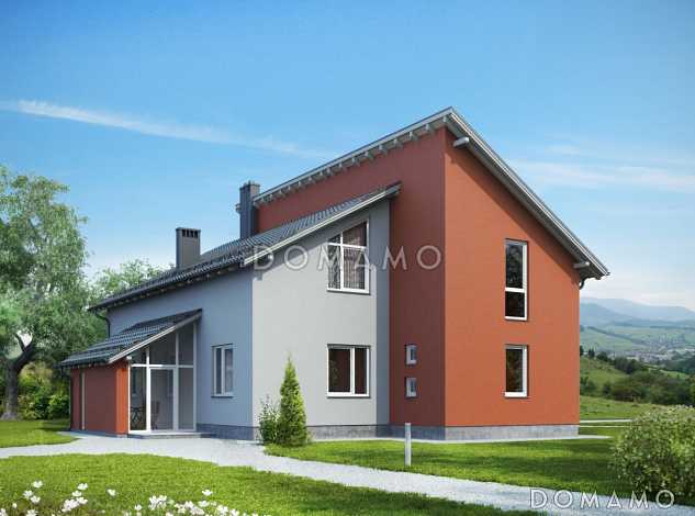 Проект дома из панелей SIP с четырьмя просторными спальными комнатами на мансардном этаже