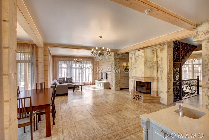 Проект дома из клееного бруса с крытой террасой