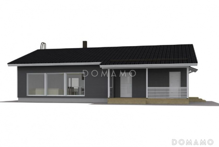 Проект каркасного дома с четырьмя изолированными комнатами