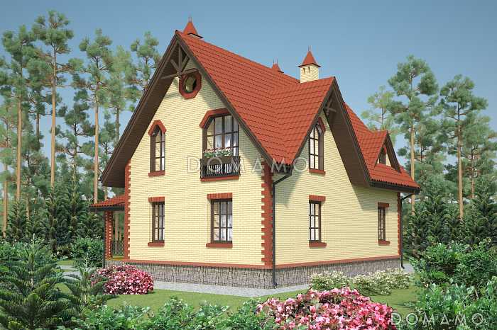 Проект компактного коттеджа из SIP с двускатной кровлей