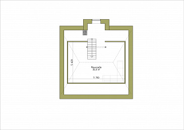 Проект классического коттеджа 10х10. / План мансардного этажа