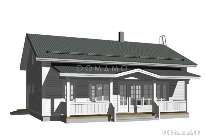 Проект каркасного дома с двускатной крышей