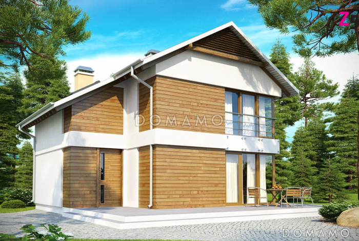 Проект компактного двухэтажного дома из газобетона с тремя спальнями