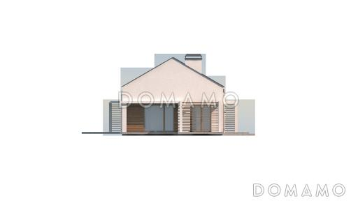 Проект одноэтажного дома из кирпича современного дизайна / Фасад 4