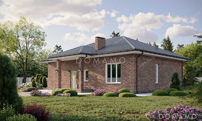 Проект одноэтажного дома с тремя спальнями, сауной и местами для хранения