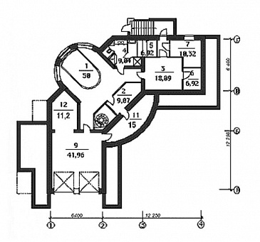 Проект дома из кирпича с бассейном и сауной на цокольном этаже / План цокольного этажа