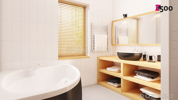 Проект одноэтажного дома из кирпича с зоной барбекю на террасе