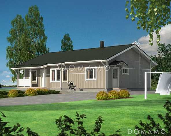 Проект каркасного дома с эркером в кухонной зоне