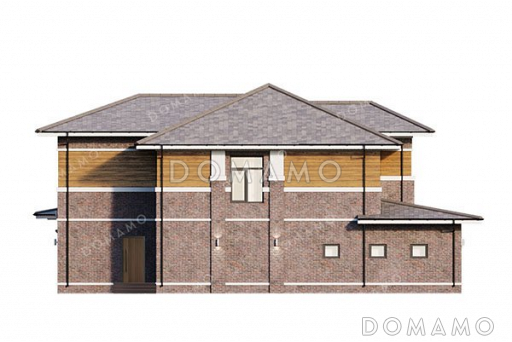 Проект двухэтажного дома с мансардой и террасой / Фасад 3
