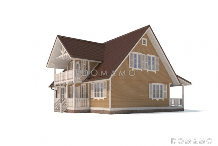 Проект дома из бруса с гардеробной комнатой