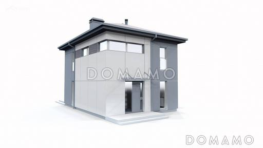 Проект эргономичного двухэтажного дома с террасой, кухней-столовой, тремя спальнями / Фасад 2