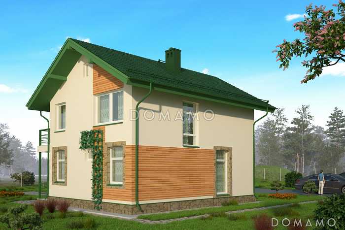 Проект небольшого двухэтажного коттеджа в польском стиле из СИП панелей