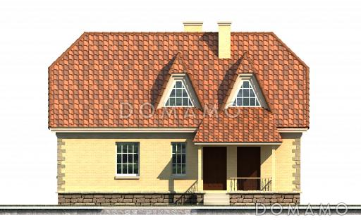Проект дома по технологии ЛСТК с мансардой в европейском стиле / Фасад 1