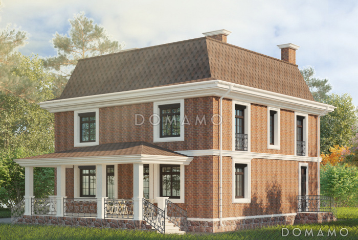 Проект двухэтажного дома с бильярдной и мансардой