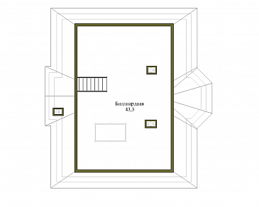 Проект коттеджа в классическом стиле с подвалом / План мансардного этажа