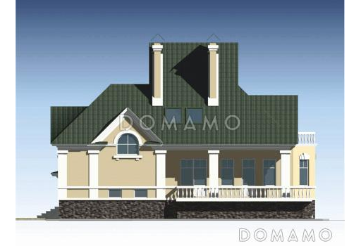 Проект коттеджа с спортзалом и гаражом на две машины / Фасад 1