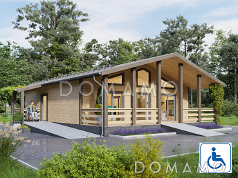 Дом, адаптированный для маломобильных людей, 10х10м. 