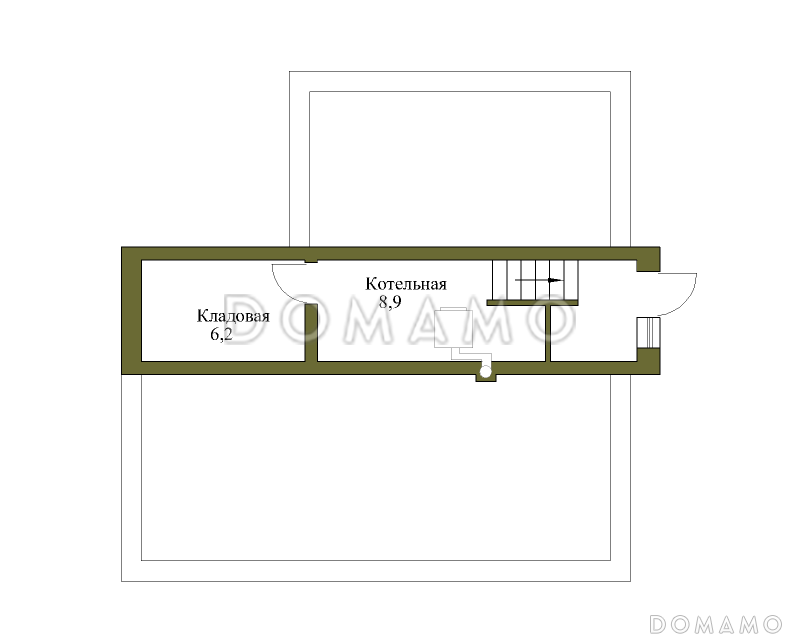 Проект просторного коттеджа из газобетона с террасой / План цокольного этажа