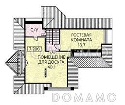 Проект коттеджа с необычным эркером / План мансардного этажа