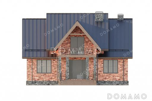 Проект дома с 3 большими спальнями, зимним садом, террасой и балконом / Фасад 1