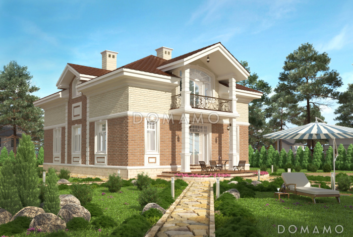 Проект небольшого особняка в классическом стиле из СИП панелей