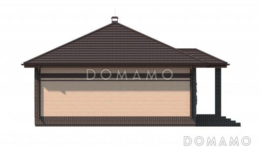 Проект загородного дома из газобетона с большой кухней-столовой, тремя спальнями / Фасад 3