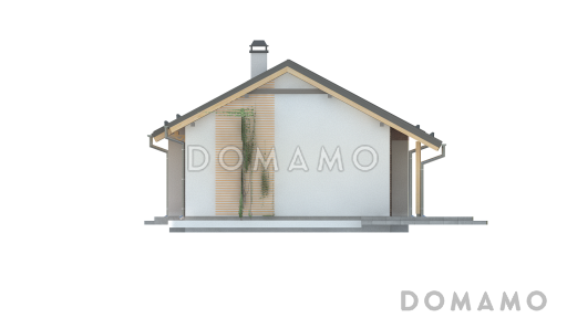 Проект компактного одноэтажного дома небольшой площади из кирпича с двумя спальнями / Фасад 1