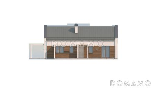 Проект одноэтажного дома из кирпича современного дизайна / Фасад 2