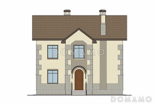 Проект дома из SIP панелей с полным вторым этажом / Фасад 2