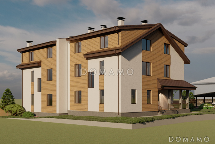 Проект трехэтажного газобетонного дома с пятью спальнями, холодным чердаком и подвалом