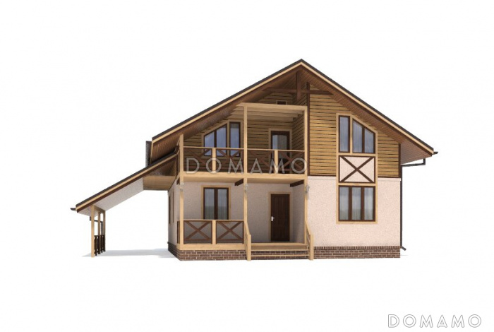 Проект двухэтажного дома из клееного бруса с удобной планировкой