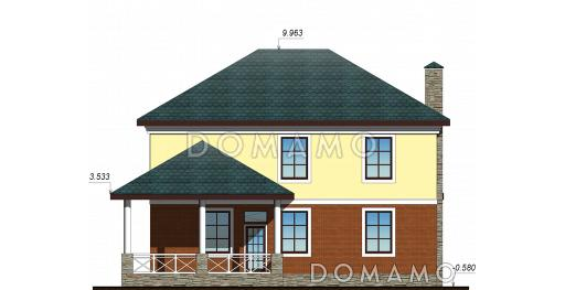 Проект двухэтажного дома с сауной и бассейном / Фасад 2