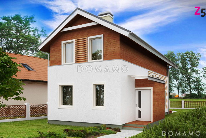 Проект компактного двухэтажного дома из газобетона для строительства на очень узком участке