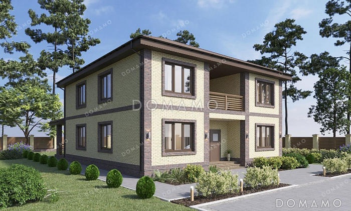 Проект дома с пятью спальнями и террасой