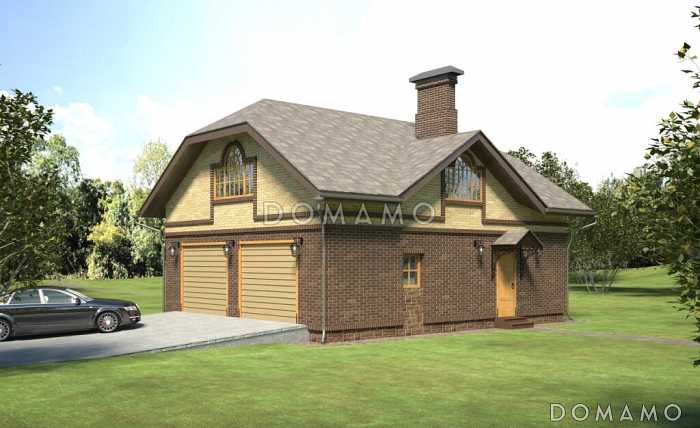 Проект гаража c генераторной и мансардным этажом