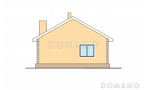 Проект дома с изолированной кухней, тремя спальнями, вторым входом через гостиную / Фасад 4