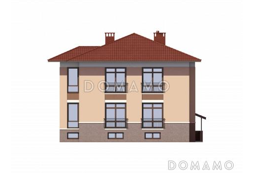 Проект кирпичного трехэтажного особняка / Фасад 4