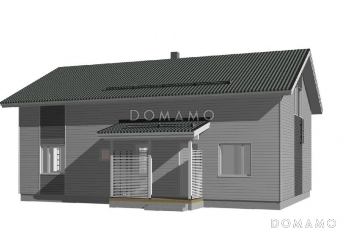 Проект каркасного дома с тремя спальнями на мансардном этаже