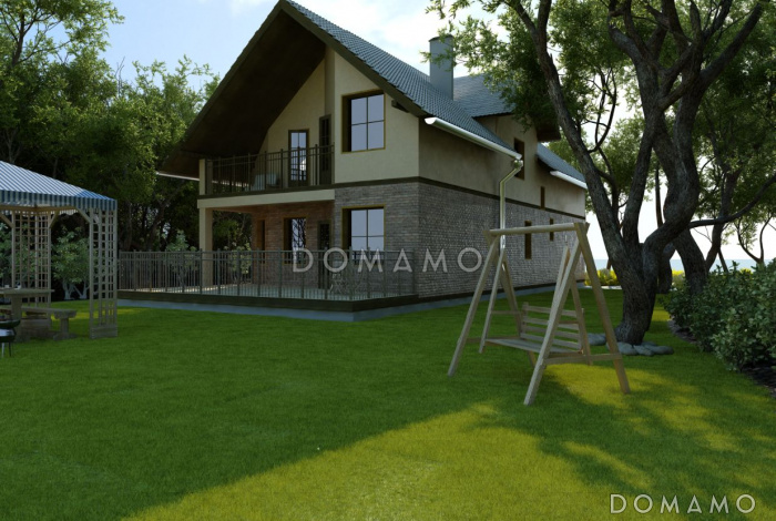 Проект дома с традиционным композиционным решением