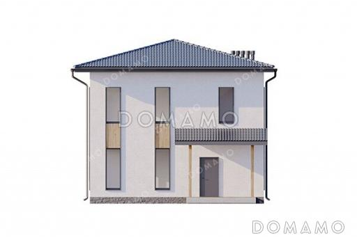 Проект двухэтажного дома с 4 спальнями, совмещенной кухней-гостиной и 4 санузлами / Фасад 3