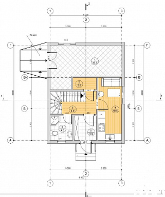 Проект каркасного дома для прислуги / План 1 этажа