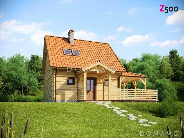 Проект компактного мансардного дома из газобетона с тремя спальнями и крытой террасой