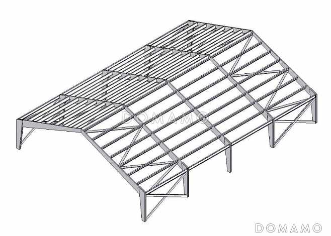 Типовой проект ангара, склада из клееного бруса