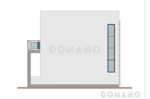 Проект двухэтажного коттеджа в стиле хай-тек, адаптированный для сейсмозоны / Фасад 1